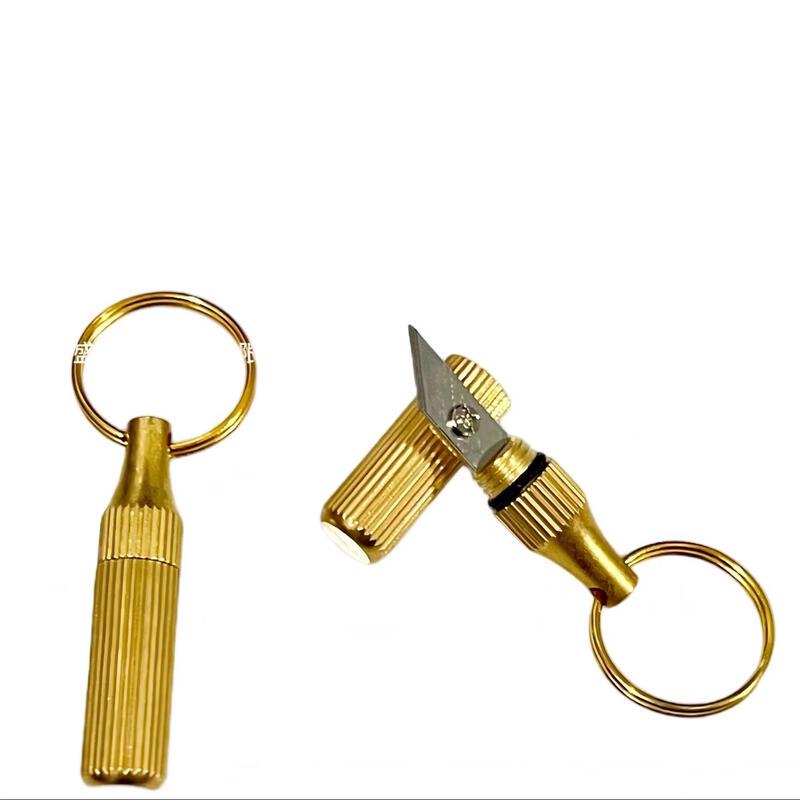 Brangdy Brass Capsule Keychain Utility Knife