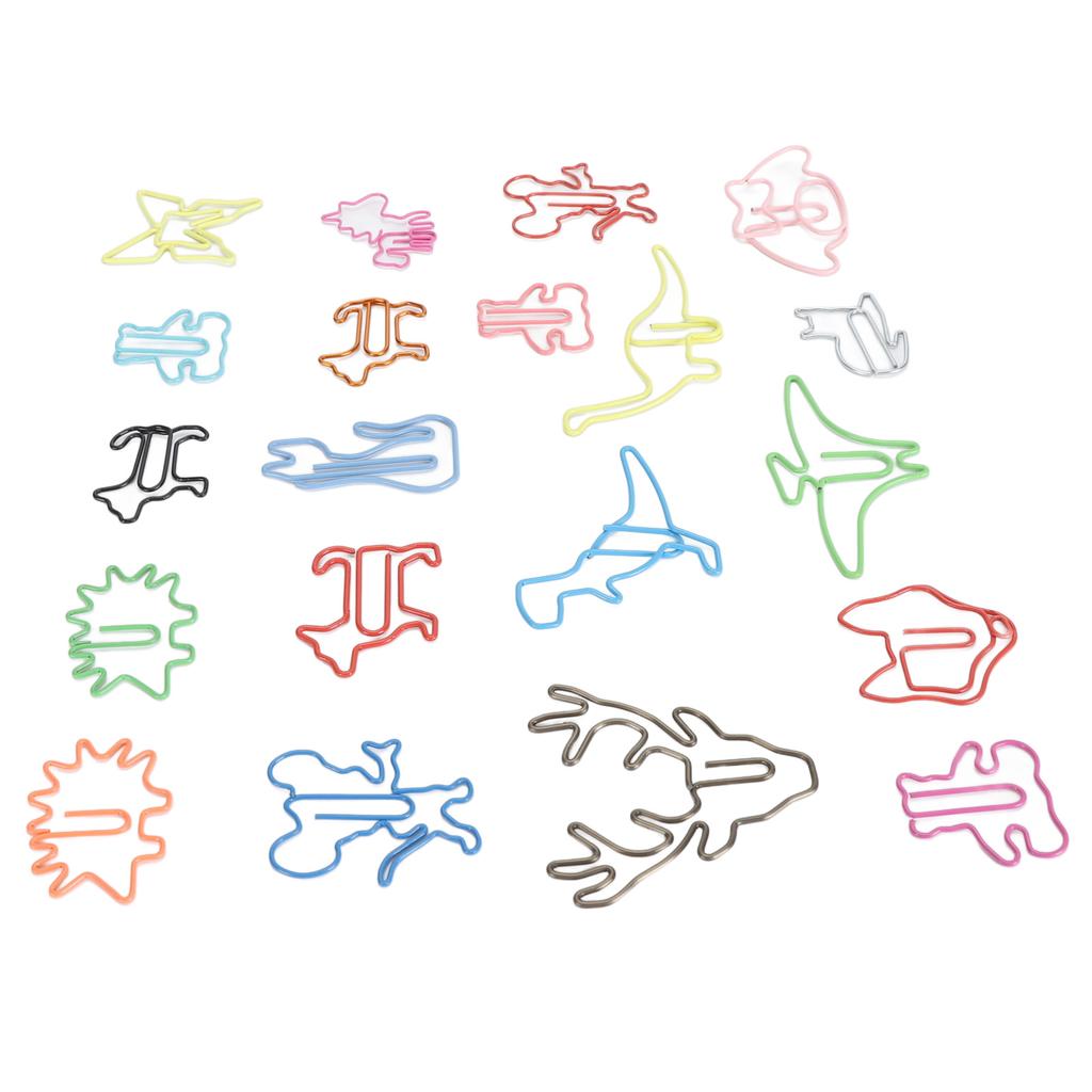 100pcs Animal Shaped Paper Clips Cute Funny Assorted Colors Metal Bookmarks Paper Clips for Books Notes