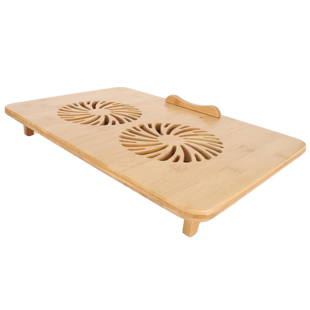 Bamboo Laptop Cooling Pad for Up To 17in Laptop Fast Cooling 2 Levels Adjustment Prevent Sliding