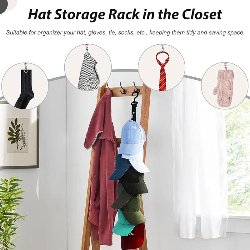 8-Clip Wall Storage Hat Hanging Tool Underwear Drying Rack Bedroom Wardrobe Duck Tongue Cap Storage Hook Rack