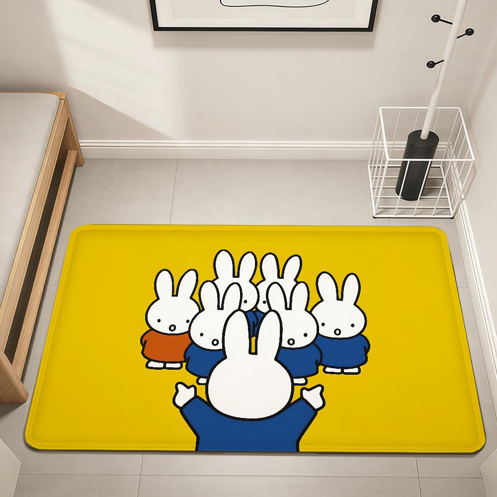 Cartoon Bunny Rabbit kawaii funny M-Miffy Home Bed Rug Kitchen Bath Floormat Hallway Balcony Carpet Entrance Doormat hogar Decor