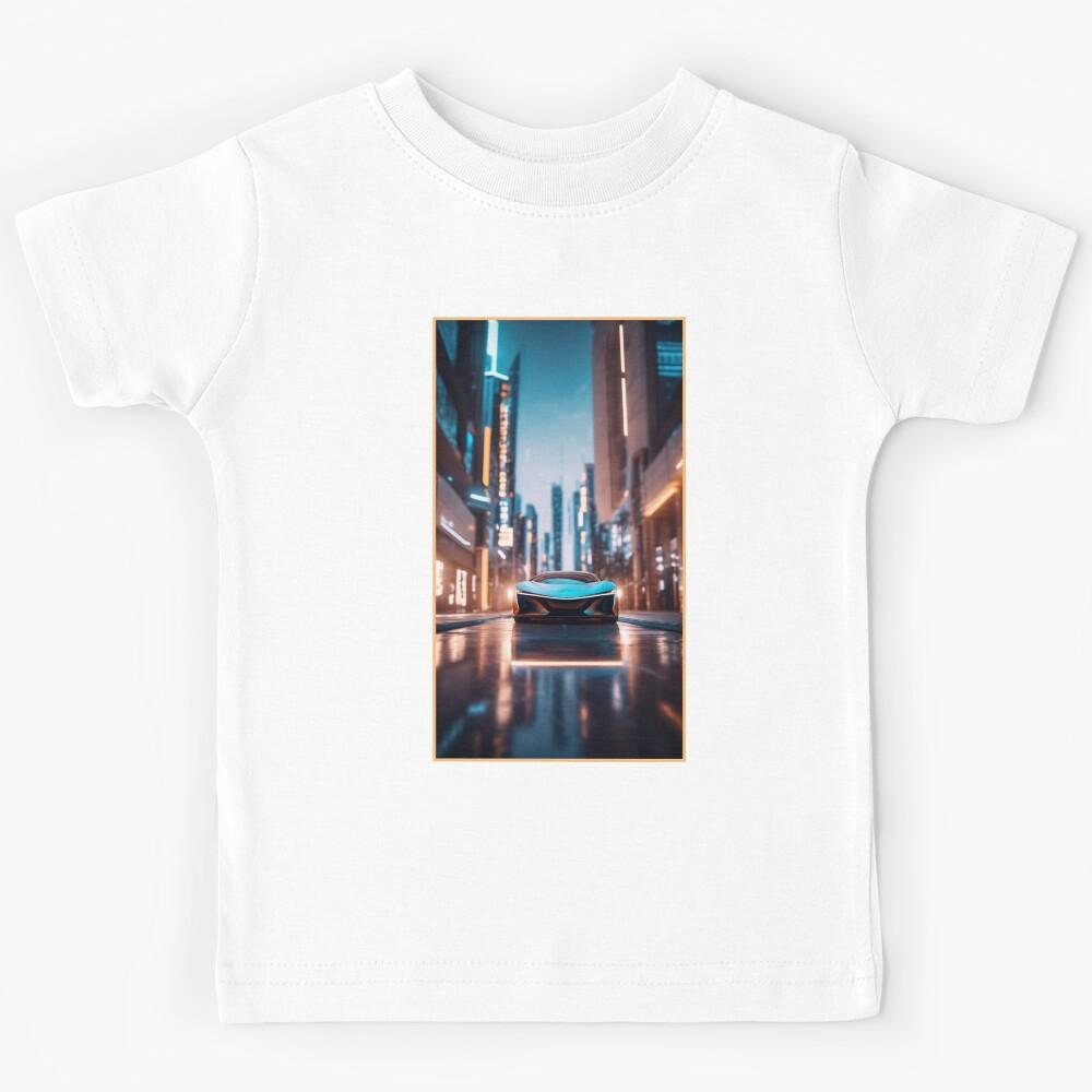 Futuristic city, futuristic car Kids T-Shirt 130