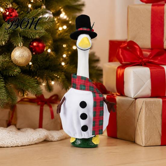 Saisonale Veranda-Gans Kleidung 1 Set Weihnachtskostüm, Festliches Kleid mit Hut, Winter-Dekorationszubehör Herbst-Feiertagskostüm für 23-Zoll-Statue, Garten