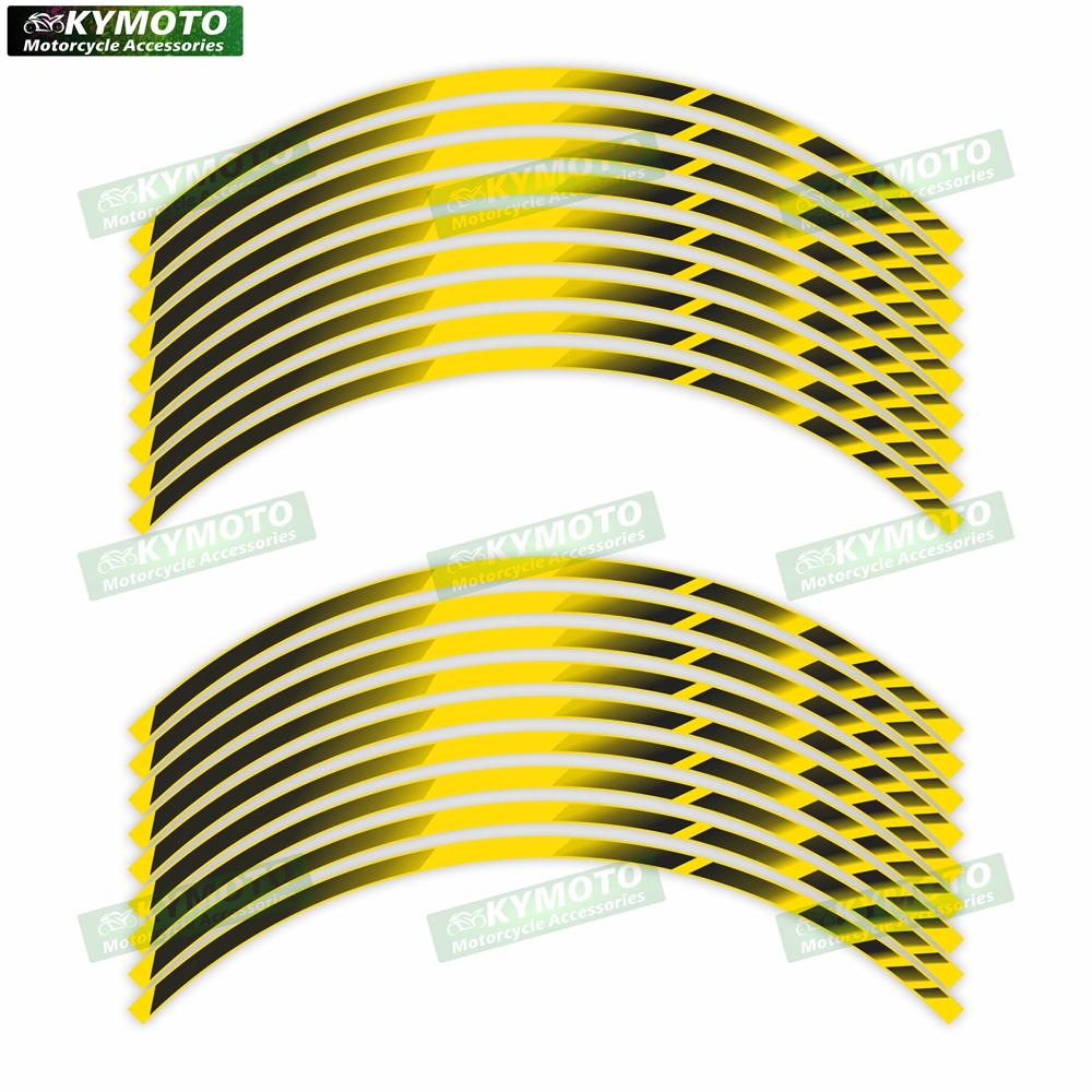 Universal 17 Inch Motorcycle Accessories Front and Rear Wheel Stickers Decorative Waterproof Reflective Wheel Rim Stickers