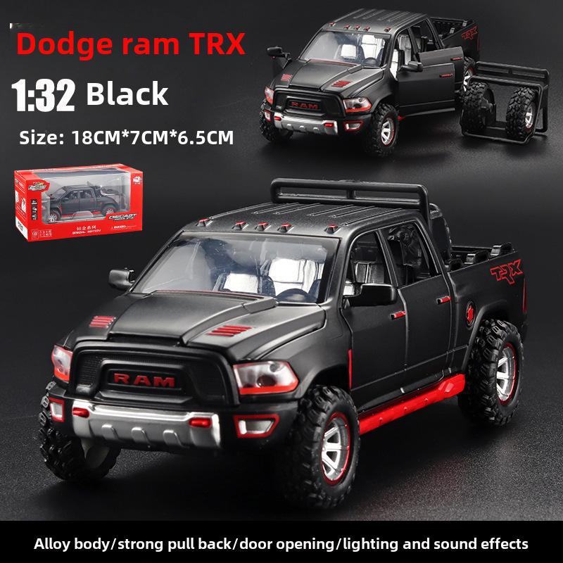 Boxed Dodge Ram TRX Pickup Truck Model: Alloy Simulation, Pull Back Toy with Spare Tire, Sound, and Light.