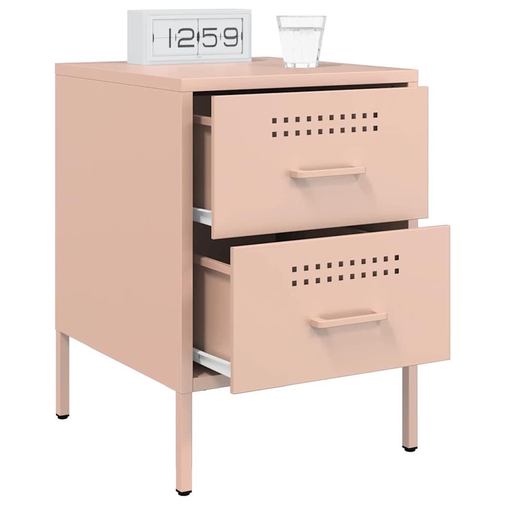 Nightstands 2 pcs Pink 36 x 39 x 50.5 cm Steel