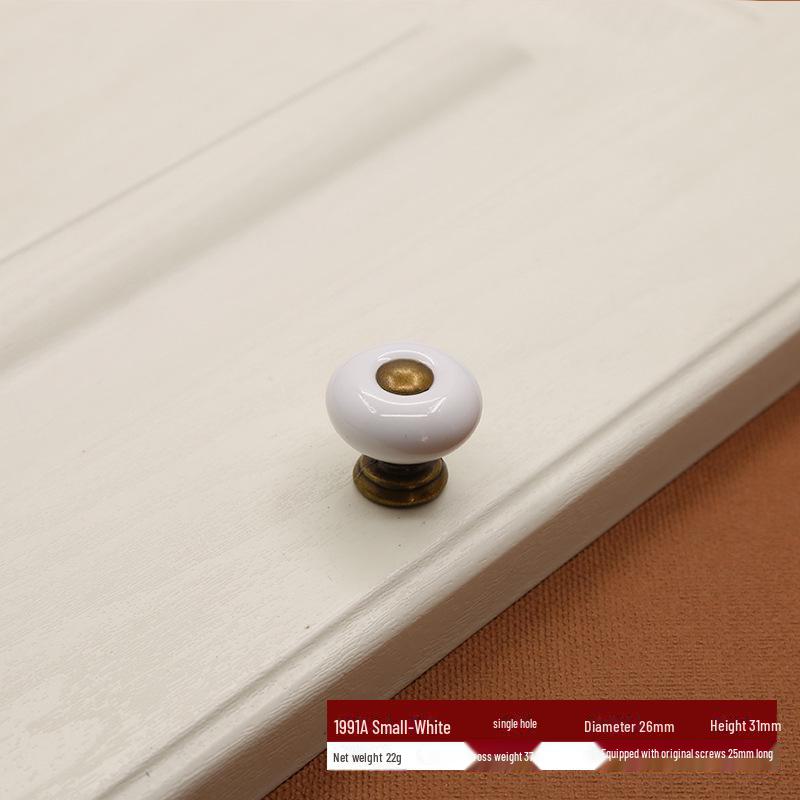 European Zinc Alloy Ceramic Handle: Modern Black & White Cabinet and Wardrobe Pull