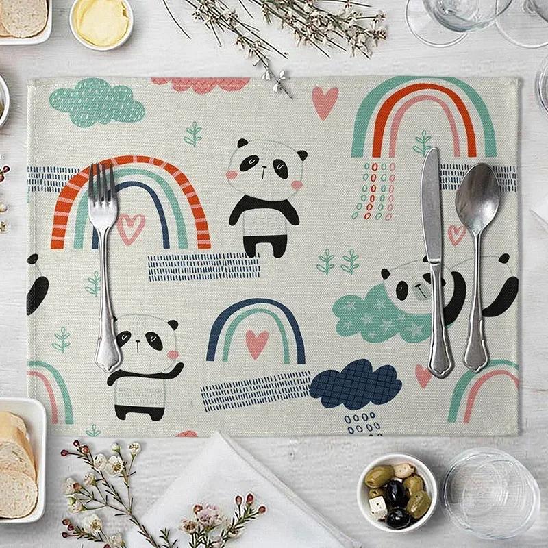 1PC Tiger Lion Place Mat Cartoon Animal Pattern Table  Creative   For Wedding Kitchen Decor Marine Life Placemat