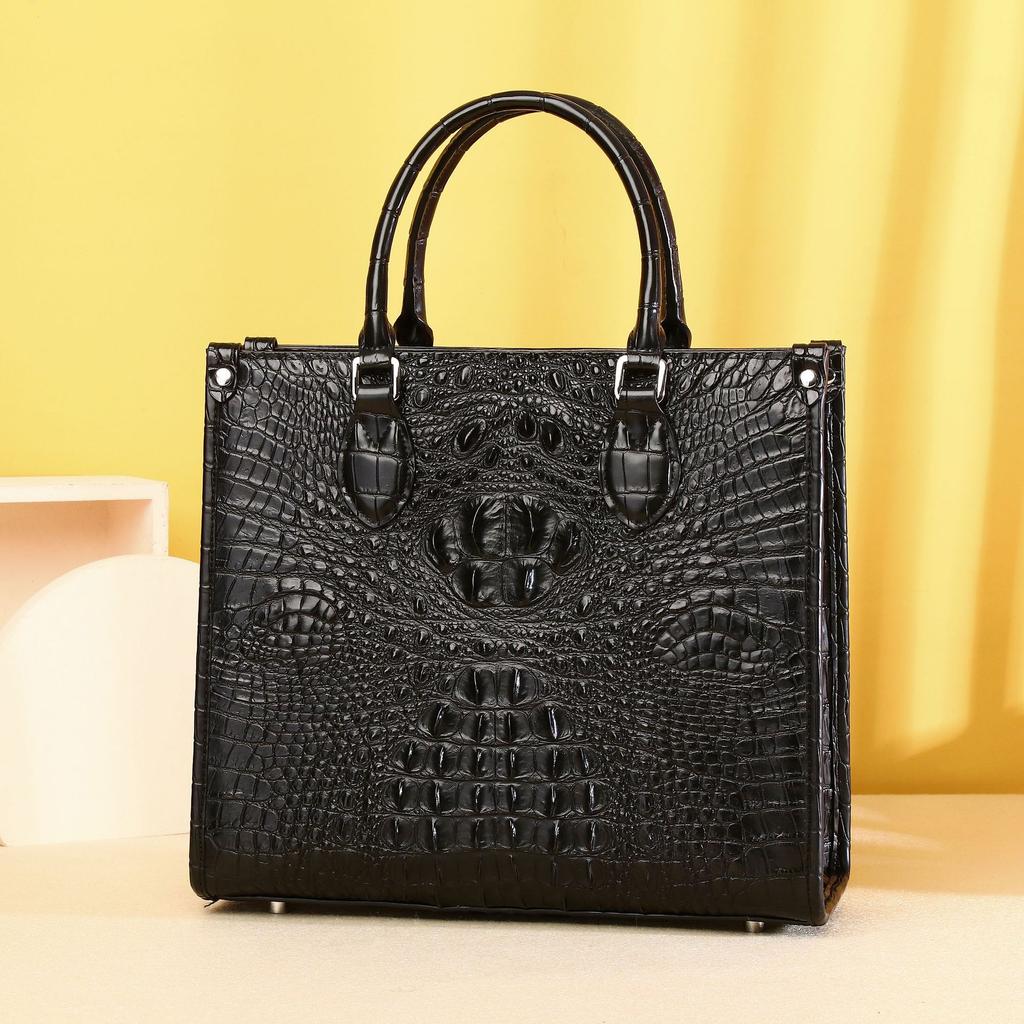 Crocodile Bone Pattern Ladies' Handbag, Leather Fashionable Tote Bag, Large-capacity Women's Bag, Single-shoulder Crossbody Bag