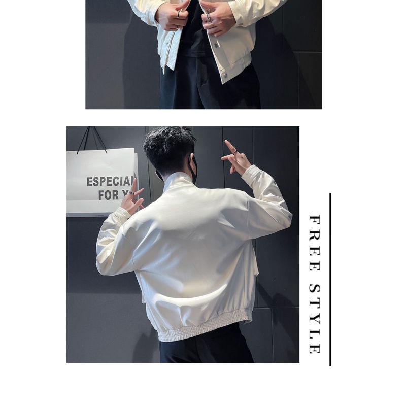 Tooling Lederjacke Herren High-End-Feeling in Flut Frühling und Herbst Retro-Motorrad-Stehkragen-Lederjacke