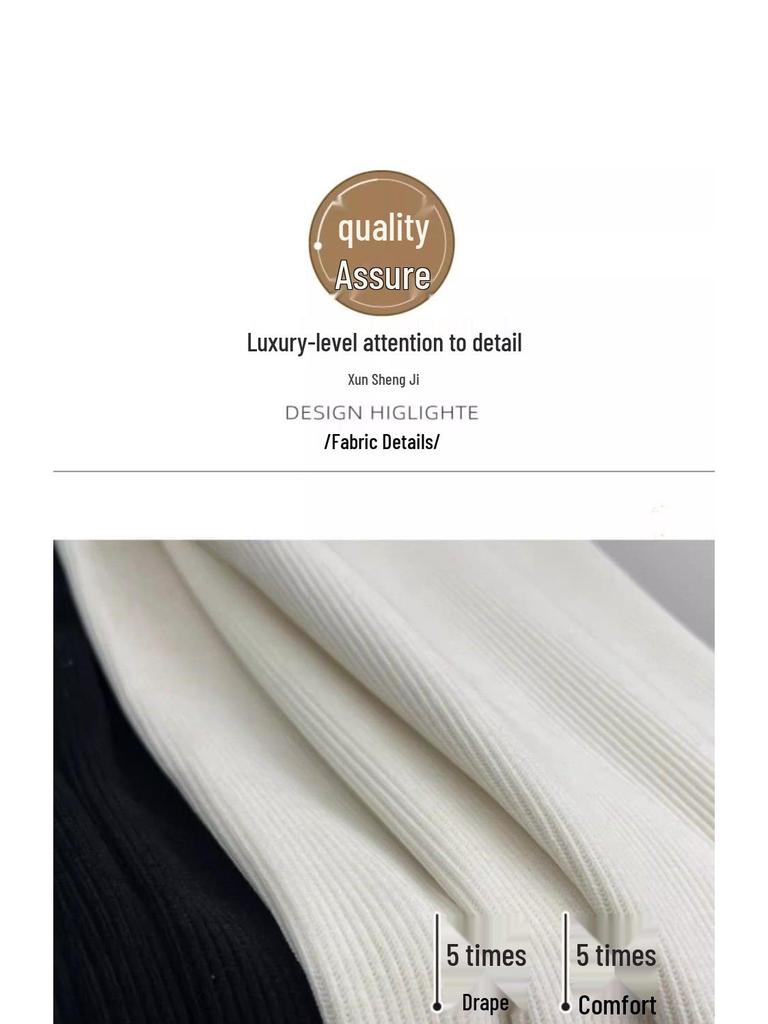 Women's High-Waisted White Chenille Corduroy Wide-Leg Pants - Spring/Summer Casual Trousers