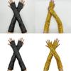 1pair Reflective Sequins Gloves Glitter Long Gloves Comfortable Breathable Glove for Costume Parties