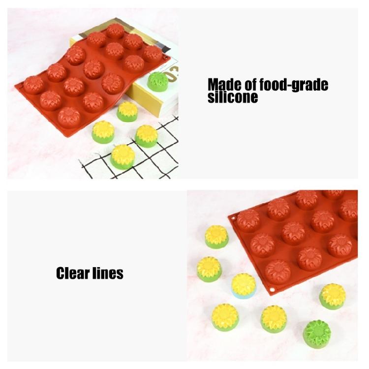 Multiuse 15 Cavity Chrysanthemum Silicone Molds For Baking Cakes Soap Candle Nonstick Oven Safe Kitchen Essential