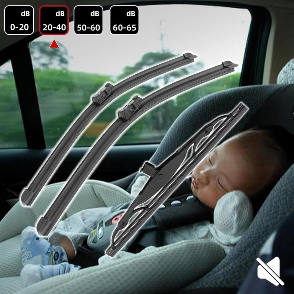 EDKAY for Buick Encore 26"+14"+10" Front Rear Wiper Blades Brushes Cutter Accessories 2012 2013 2014 2015 2016 2017 2018 2019 Windshield Wiper Blade