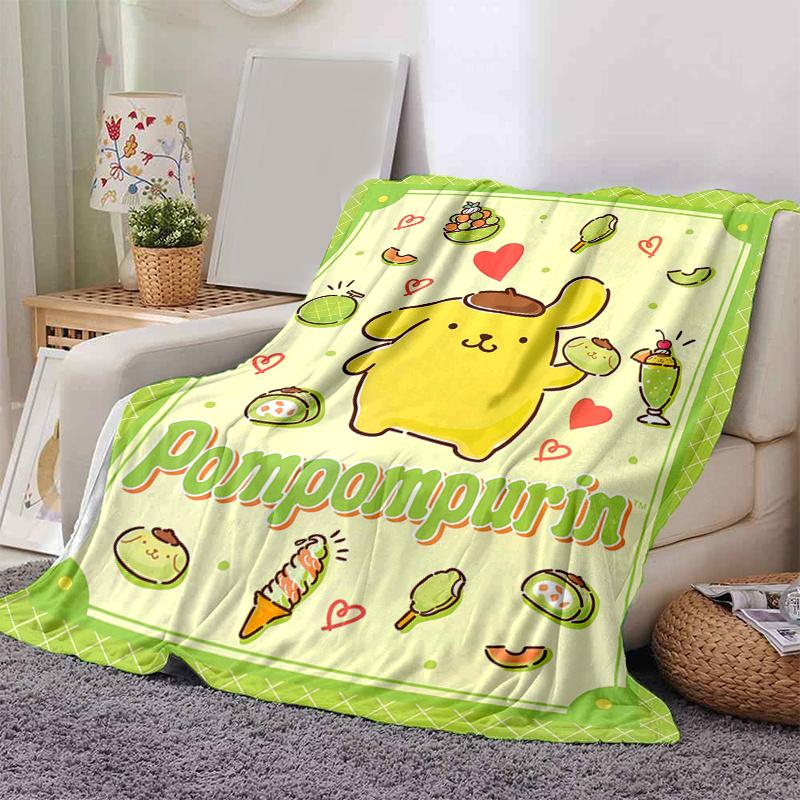 1pc Pompompurin Cartoon Blanket, Cute Animal Design for Room Decor, Soft Throw Blanket Perfect as Birthday Gift, Living Room, Travel, Camping, Car Bla