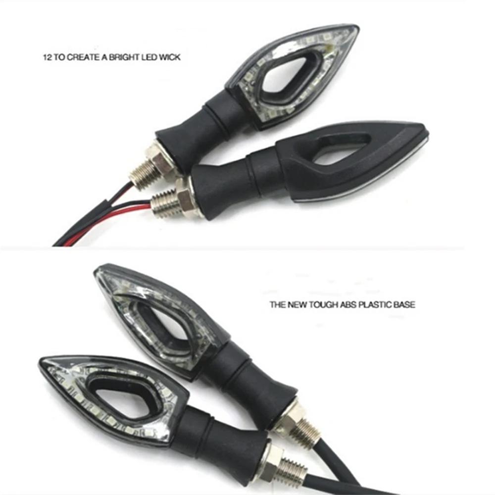 2 Pcs Universal 10mm Motorcycle Turn Signal,Waterproof LED Rear Indicator Light,fit for Honda Shadow Suzuki Harley Kawasaki Ducati Cruiser Dirt Bike