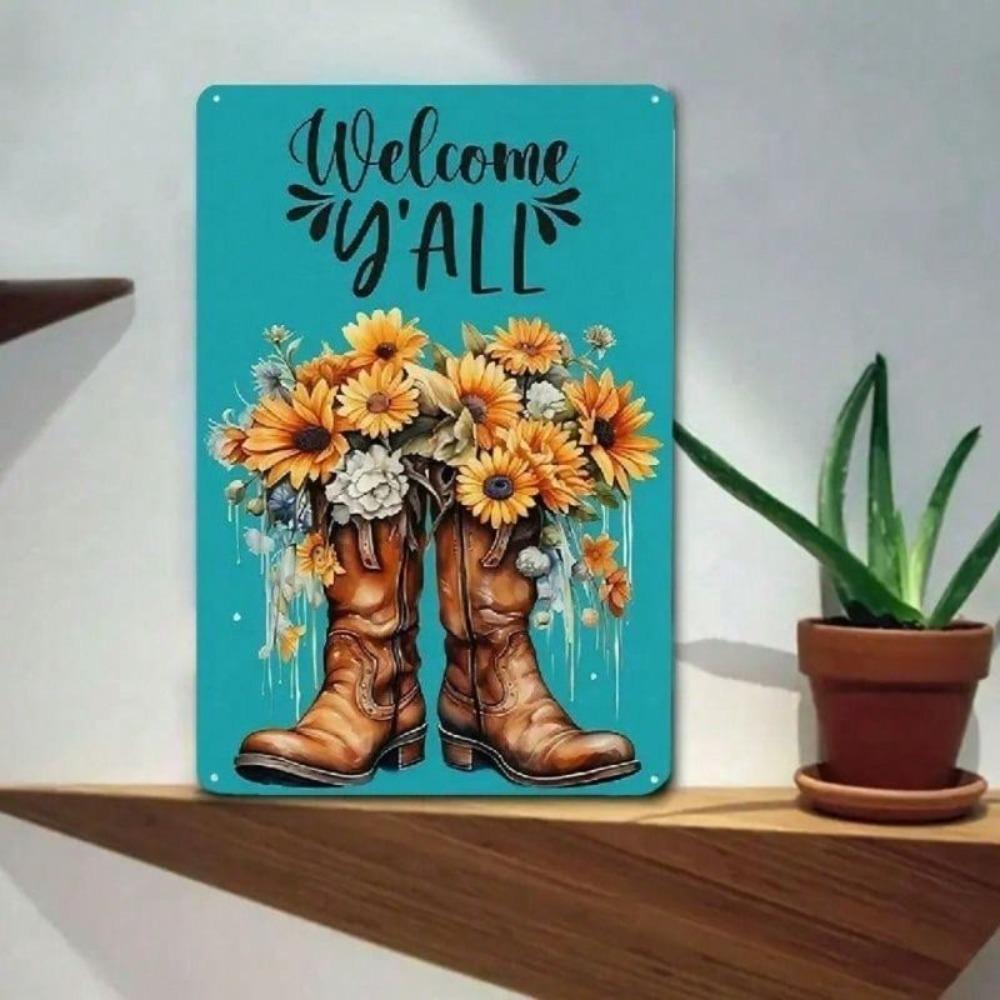Sunflower Metal Wall Poster, Rustic Kitchen Decor
