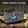 Shoucangjia Display Case for Tomica, Hot Wheels, Matchbox Cars 1:64 Scale Model Garage with Dust Cover, Street Fence Scene Diorama Parking Showcase