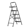 Échelle à 4 marches, Marchepied pliant avec large pédale antidérapante, Plateau à outils, Poignée de confort, Capacité de 272 kg, Échelle portable en acier, Multi-usage pour