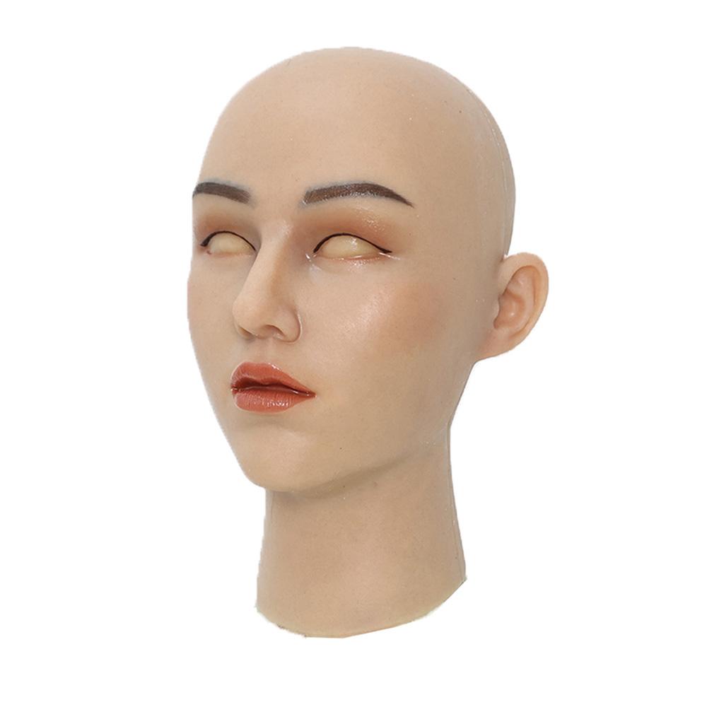 Masque Realistic Silicone Head Party Masks Full Head Mask With Delicate Makeup for Crossdresser Cosplay Crossdress
