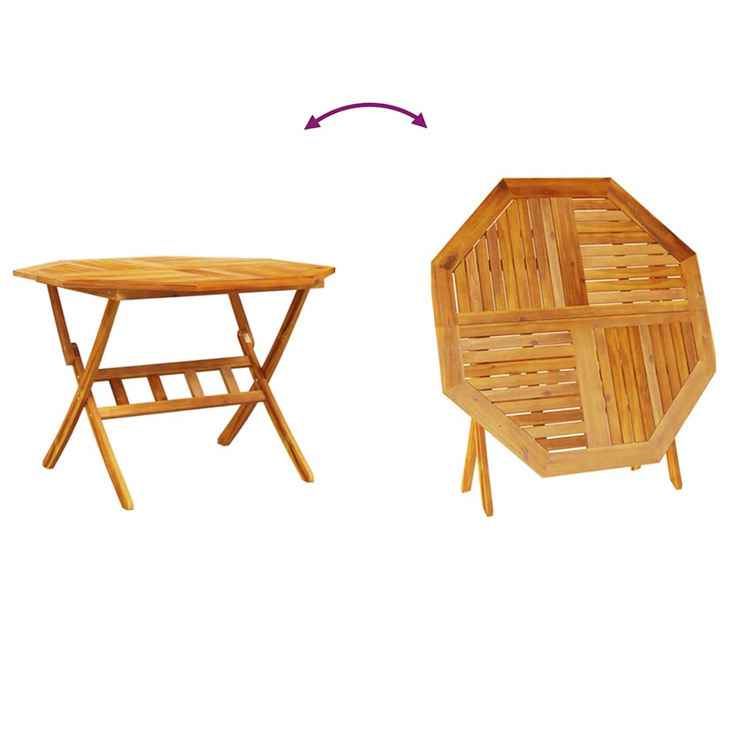 Garden Dining Set 5 Pcs Brown Solid Acacia Wood
