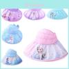 Chapéu de Sol Infantil Elsa Desenho Animado, Tecido de Poliéster Durável e Confortável, Disponível em Roxo, Azul e Rosa, 52-54cm/20.5-21.3in.