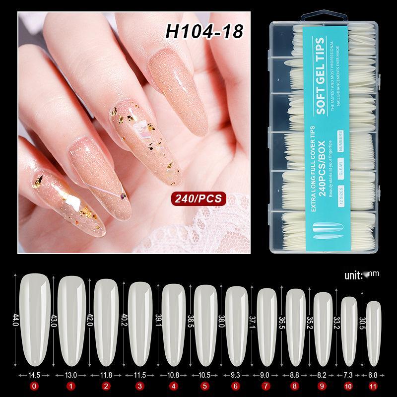 XXXL Denim Water Pipe Nail Art Set - 240 Transparent Ballet Nail Stickers