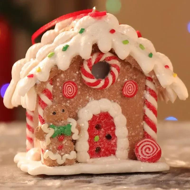 Christmas Small House Pendant Creative Xmas Tree Decorantions Hanging Ornament New Year Gift Home Decor