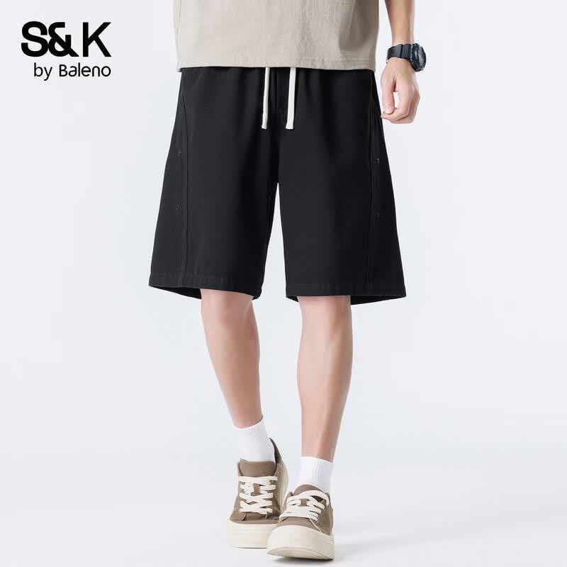 Baleno Men's S&K Series Straight-Fit Cotton Casual Shorts