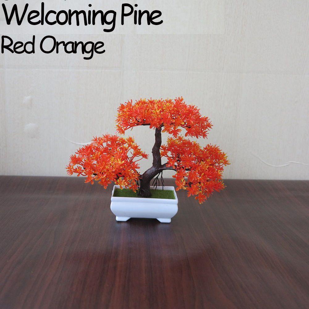 

1 шт. Свадебная роза для домашнего декора, искусственные горшки, имитация бонсай, пластиковые цветы, поддельные растения welcoming pine красный/оранжевый