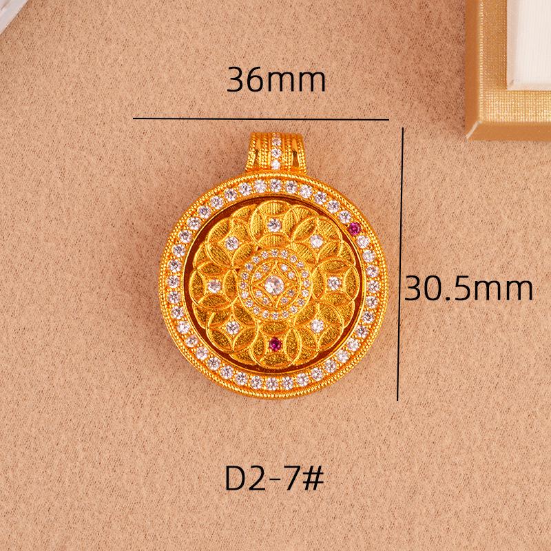 Rotatable Diamond-Inlaid Sand Gold Compass Pendant Necklace