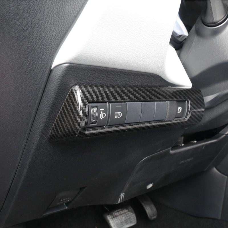 

ABS углеродное волокно, кнопка регулировки фар автомобиля, накладка, наклейка для Toyota Corolla 2022 2023 E210 Hybri 12th