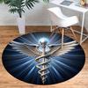 Medical Caduceus Symbol Sticker - Health & Wellness EmblemRound Non-Slip chair mat chair carpet for office Rugs for Office Decor Gift For Valentine's
