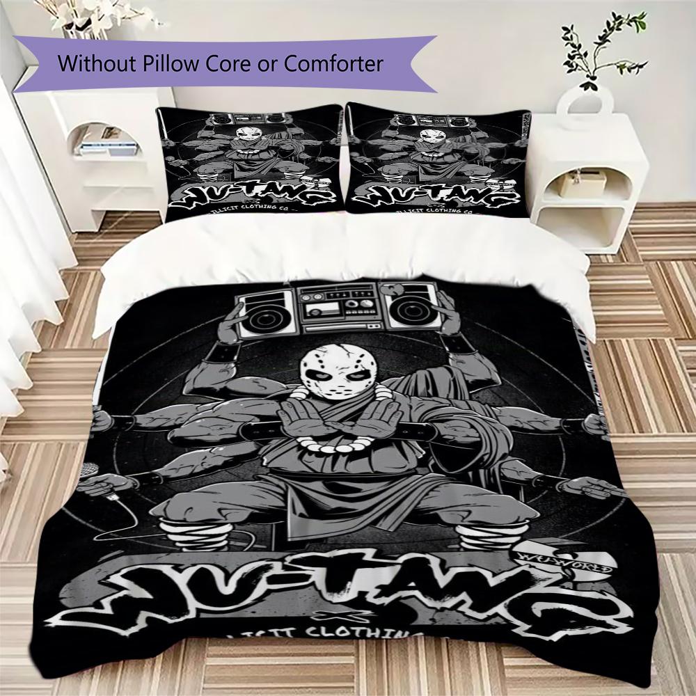 WU TANG Pattern Bedding uilt Set uilt Cover Pillowcase Home Decoration Birthday Gift (1 * duvet cover + 2 * pillowcase  without core)102