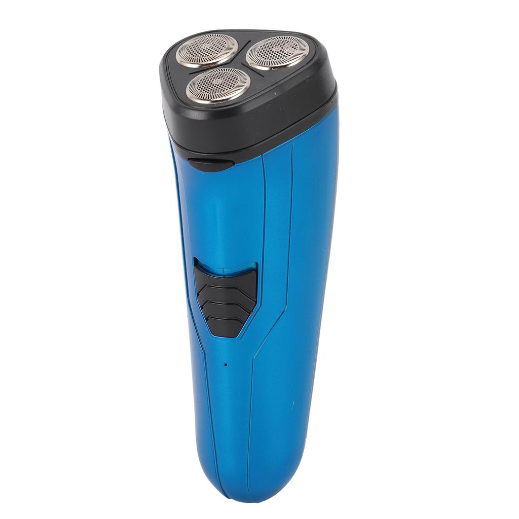 Electric Beard Trimmer 3 Floating Heads Rechargeable Precise Cutting Cordless Beard Clipper for Men Blue