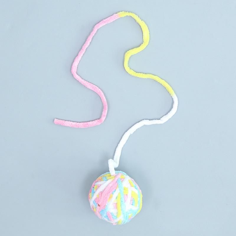 2026 Funny Cat Toys Colorful Yarn Balls with Bell Sounding Interactive Chewing Toy for Kitten Stuffed Toy Ball Cat Toys Supplies