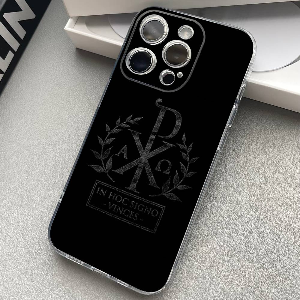 

Orthdox Cross Icon Transparent Back Phone Case For iPhone 17 16 15 13 12 11 14 Pro Max Mini Plus Silicone Bumper iPhone 14 plus