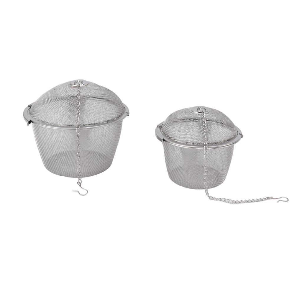2pcs Mesh Tea Stainless Steel Tea Strainer with Hook Chain for Spice Soup Tea Herbs