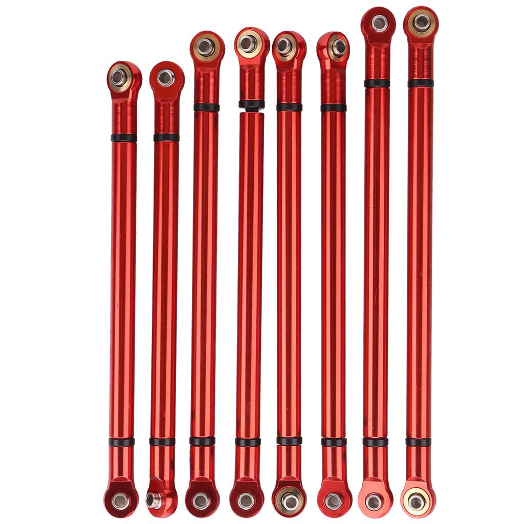 8PCS Metal Pull Rod Kit Upgrade Modified Parts for Aixal SCX10 1 10 Simulation Crawler CarRed