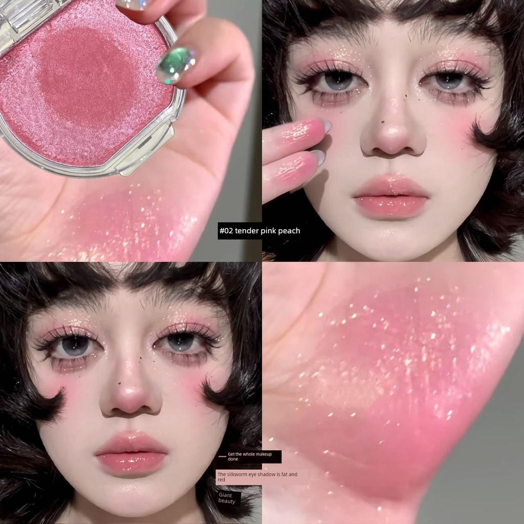 Japanese-Style Transparent Blue Eyeshadow Summer Limited Edition Mermaid Blue Highlighter Blush Cream for Daily Use with a High-End Feel