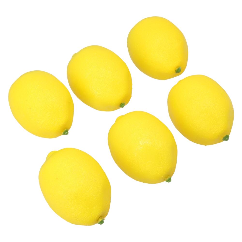 6pcs Yellow/Green Artificial Fake Lemons Realistic Faux Fruits Pography Props For Home Kitchen Table Decoration