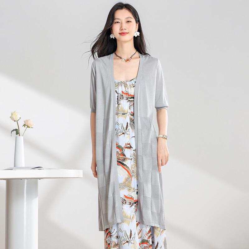 Sanpowa Women s Silk Blend V-Neck Cardigan M