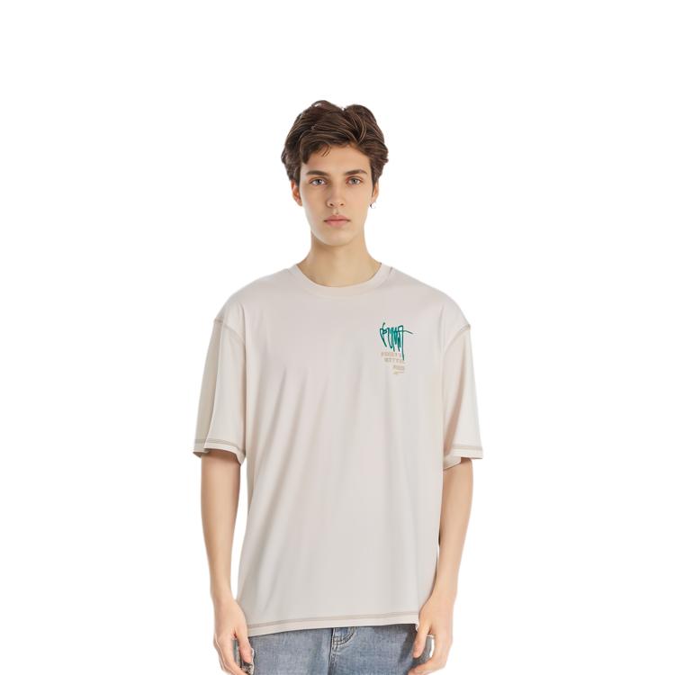 Puma American Vintage Print Loose Fit Crew Neck Pullover Sports Short Sleeve T-Shirt Men Tops White 626098-87