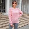 2023 Autumn Women's Trendy Solid Color Knitwear Long Sleeve Ribbed Pullover Sweater