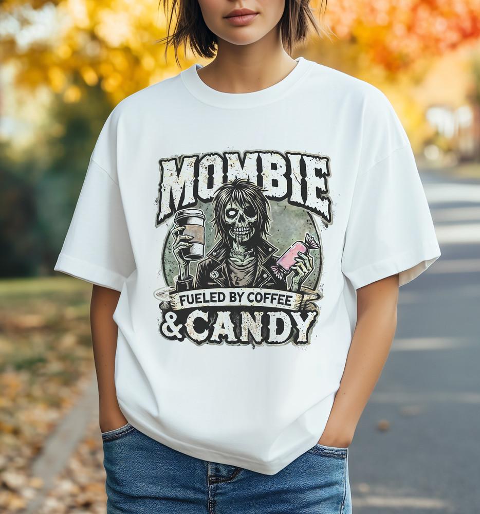 

Mombie Halloween Tshirt Mom Costume Coffee Lover Halloween Party Outfit Unisex T-Shirt XXL