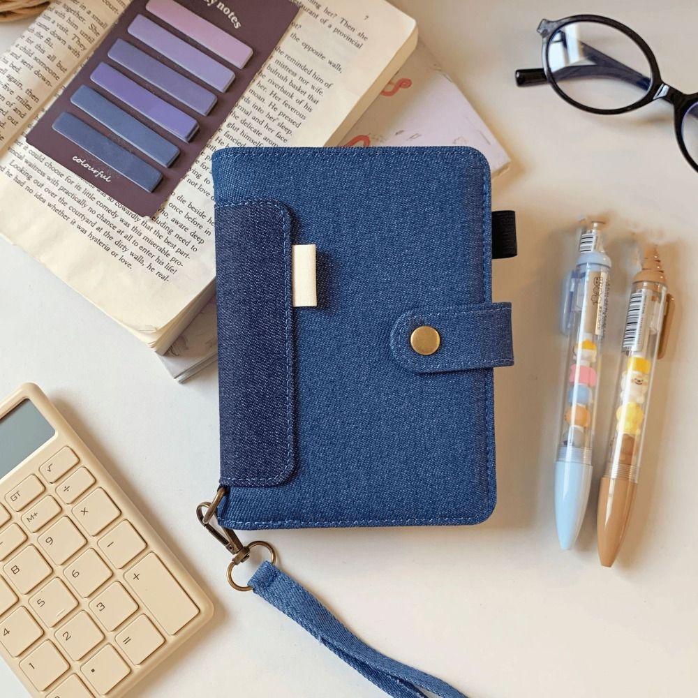Loose Leaf Binder Notebook A7 Handwritten Diary High-end Retro Denim Notebook Gift