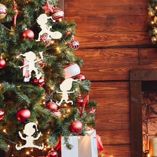 Yousheng Gnome Footprint Template for Snow Spray Reusable Window Stencils Christmas Gnome Elf Hanging Decoration