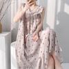 Korean version of small fresh cotton and silk nightgown women's summer lotus leaf edge can be worn outside cotton and silk loungewear sweet vest skirt