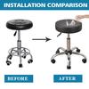 1pc Waterproof Round Stool Cover Stretch PU Leather Bar Stool Covers All Inclusive Rotating Chair Seat Slipcover Home Hotel