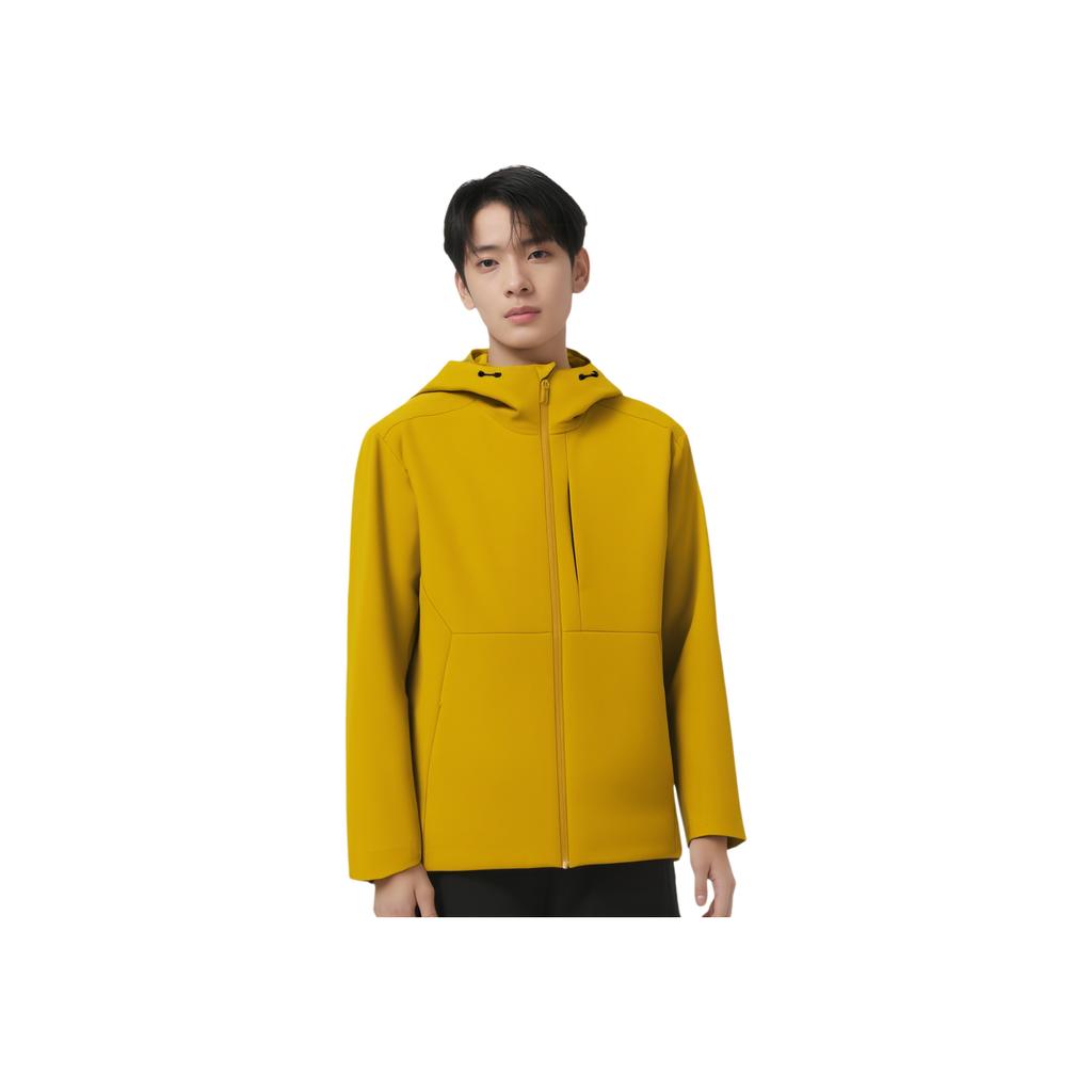 Anta Champion Outdoor Series Solid Color Zipper Hooded Comfortable Breathable Fleece Warm Sports Jacket Men Jackets Bright-Yellow 152510620-1